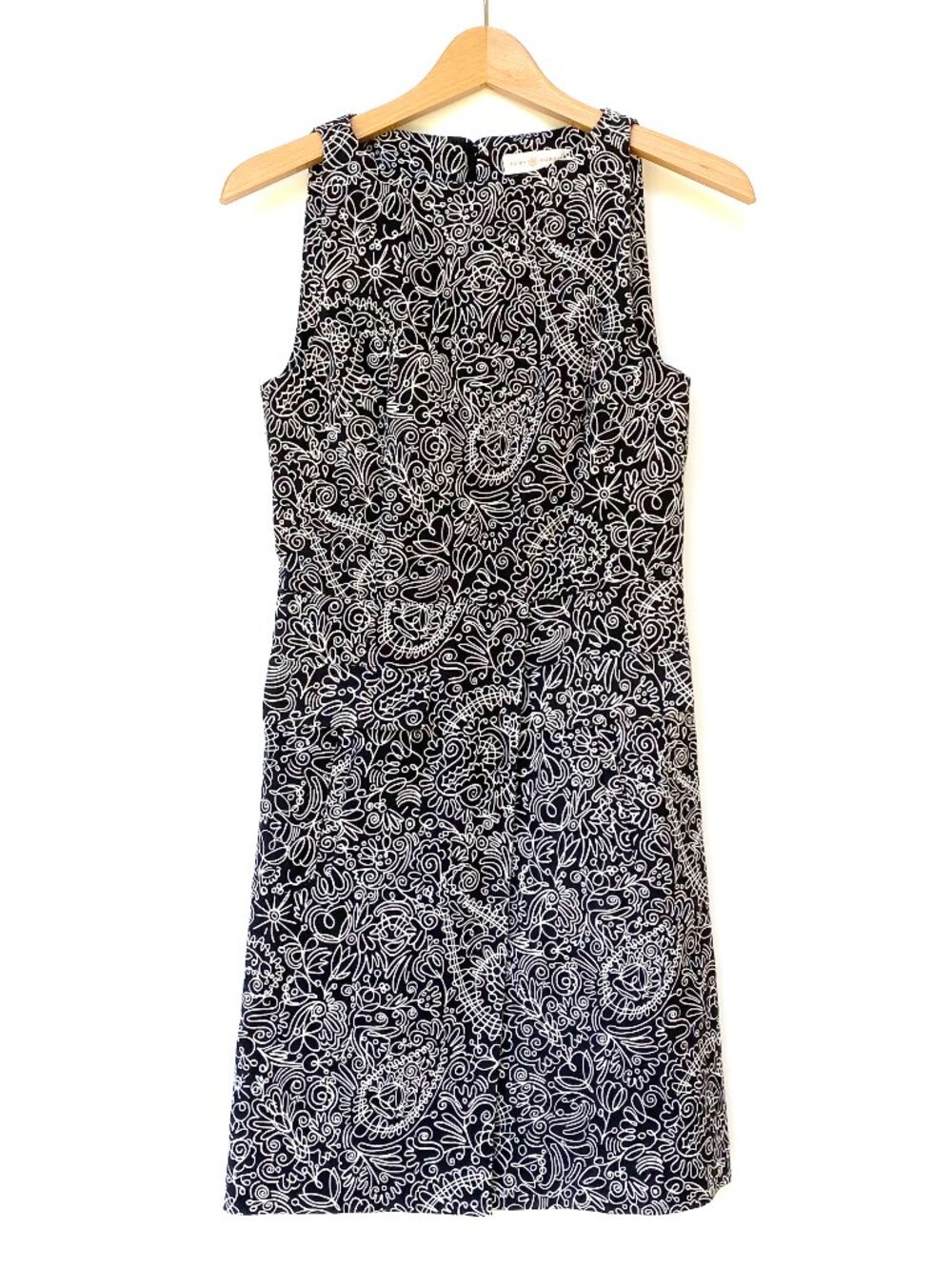 Tory Burch Silk Cotton Sleeveless Dress Floral Paisley Doodles Size 2